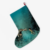 Niedliche Fee mit Dampfdrachen Großer Weihnachtsstrumpf (Rückseite (Hängend))