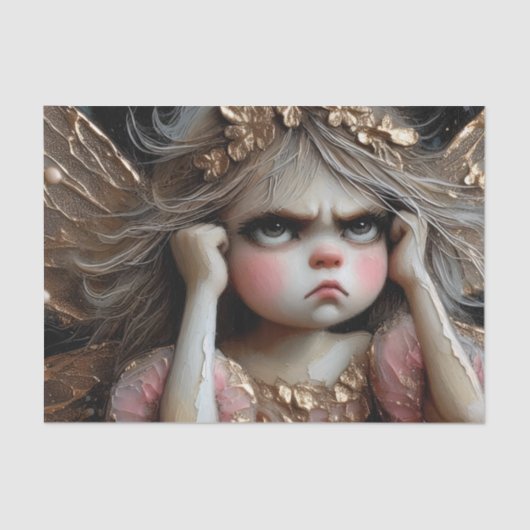 Niedliche Fee mit einer abnehmenden Höhenlage Seidenpapier (Vorderseite)