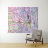 Niedliche Fee mit Ladybug Wasserfarben Kunst Wandteppich (Beispiel (Horizontal))