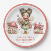 Niedliche Feen 5. Geburtstag Pastell Blumen Teller (Vorderseite)