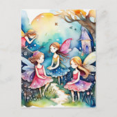 Niedliche Feen im Feld Karte (Vorderseite)