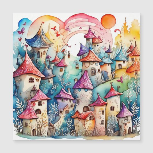 Niedliche Feen im Märchenland wie eine Märchenkart Magnetkarte (Vorderseite)