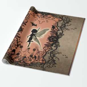 Niedliche feenhafte Silhouette mit glühendem Shin Geschenkpapier