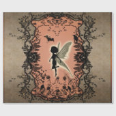 Niedliche feenhafte Silhouette mit glühendem Shine Geschenkpapier (Flach)