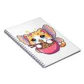 Niedliche Feenkatze frisst Ramen-Nudeln Notizblock (Rechte Seite)