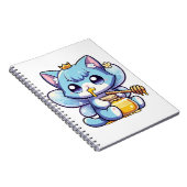 Niedliche Feenkatze frisst rohen Honig Notizblock (Rechte Seite)