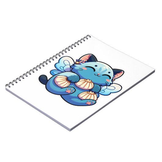 Niedliche Feenkatze mit Knödel Notizblock (Linke Seite)