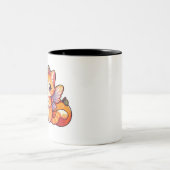 Niedliche Feenkatze mit Orangen Zweifarbige Tasse (Mittel)