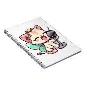 Niedliche Feenkatze singen Notizblock (Rechte Seite)