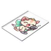 Niedliche Feenkatze singen Notizblock (Linke Seite)