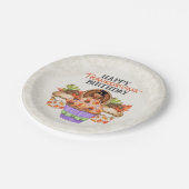 Niedliche Feiertage Cupcakes glücklich Thanksgivin Pappteller (Schrägansicht)