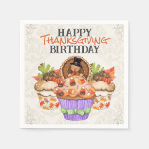 Niedliche Feiertage Cupcakes glücklich Thanksgivin Serviette