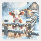 Niedliche Feiertage Quadratischer Aufkleber (Vorderseite)