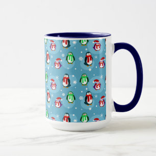 Niedliche Feiertagpenguin-Muster-Tasse Tasse