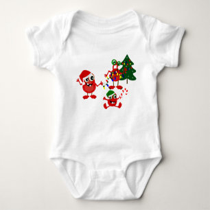Niedliche Feiertags-Weihnachtsmonster Baby Strampler