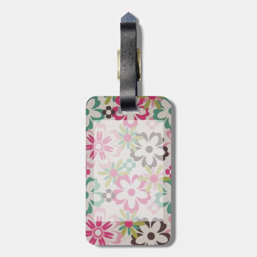 Niedliche, feine, farbenfrohe Frühlingsblumen Gepäckanhänger (Rückseite vertikal)