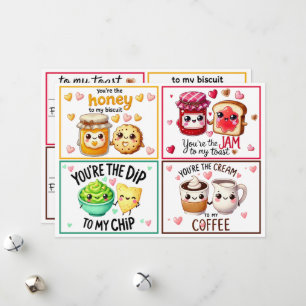 Niedliche Feinschmecker Kawaii Valentine's Klassen Feiertagskarte