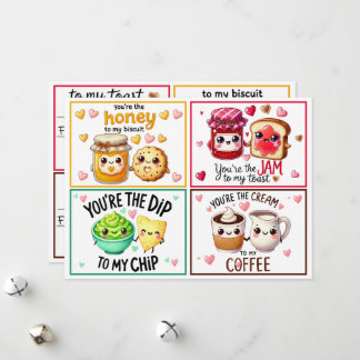 Niedliche Feinschmecker Kawaii Valentine's Klassen Feiertagskarte