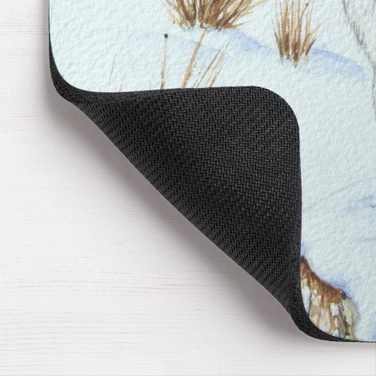 niedliche Feldmaus Winterschneeszene Mousepad (Ecke)