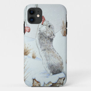 niedliche Feldmäusewinterschnee-Szenenwild lebende Case-Mate iPhone Hülle