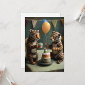 Niedliche Felge Tiger Geburtstagsflatterkarte Karte (Vorderseite/Rückseite Beispiel)