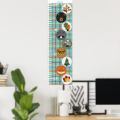 Niedliche Felt-Waldtiere Poster (Heimbüro)