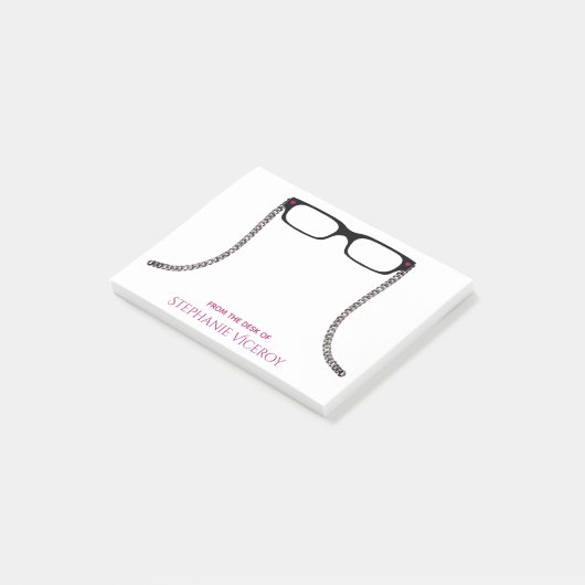 Niedliche Feminine vom Schreibtisch aus Post-it Klebezettel (angewinkelt)