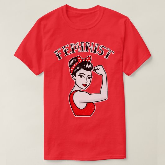 Niedliche Feministin Latina Rosie, Riveter Tattoo T-Shirt (Design vorne)
