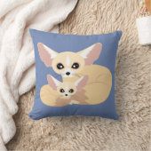 Niedliche Fennec Fox-Mama und -baby Kissen (Decke)