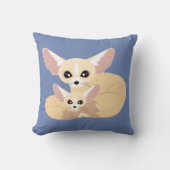 Niedliche Fennec Fox-Mama und -baby Kissen (Vorderseite)