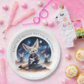 Niedliche Fennec-Füchse rocken Acousus Gitarren Pappteller (Party)