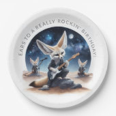 Niedliche Fennec-Füchse rocken Acousus Gitarren Pappteller (Vorderseite)