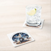 Niedliche Fennec-Füchse rocken Acousus Gitarren Rechteckiger Pappuntersetzer (Vor Ort)