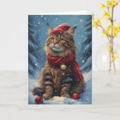 Niedliche Ferienkatze Karte (Gelbe Blume)