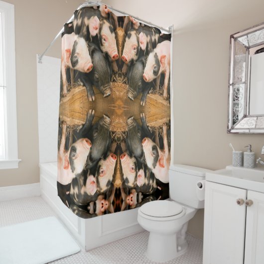 Niedliche Ferkel Duschvorhang (Beispiel)