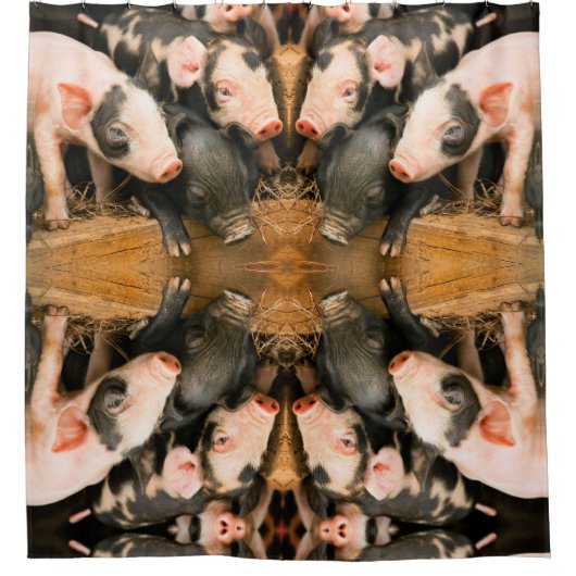 Niedliche Ferkel Duschvorhang (Vorderseite)