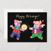 niedliche Ferkel Postkarte (Vorne/Hinten)