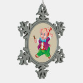 niedliche Ferkel Schneeflocken Zinn-Ornament (Links)