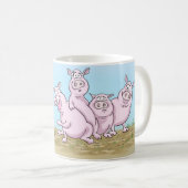 Niedliche Ferkel und Schmetterlings-Tasse Kaffeetasse (VorderseiteRechts)