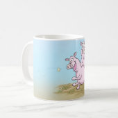 Niedliche Ferkel und Schmetterlings-Tasse Kaffeetasse (Vorderseite Links)