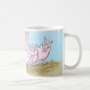 Niedliche Ferkel und Schmetterlings-Tasse Kaffeetasse
