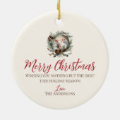 Niedliche Ferkeltiere Weihnachtspinekonden Keramik Ornament (Hinten)