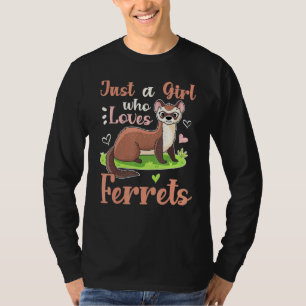Niedliche Ferret Liebe Nur ein Mädchen, das Lieben T-Shirt
