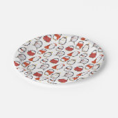 Niedliche Feste Pinguine Muster Weihnachts-Party Pappteller (Schrägansicht)