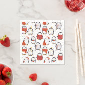 Niedliche Feste Pinguine Muster Weihnachts-Party Serviette (Beispiel)