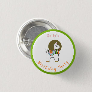 Niedliche festliche Pinata llama BIrthday Party Button