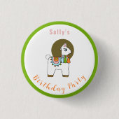 Niedliche festliche Pinata llama BIrthday Party Button (Vorderseite)