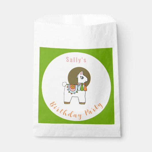 Niedliche festliche Pinata llama BIrthday Party Geschenktütchen (Vorderseite)