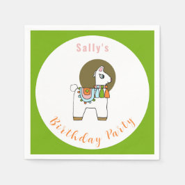 Niedliche festliche Pinata llama BIrthday Party Serviette