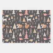 Niedliche festliche Rosa Weihnachtsbaum Eichhörnch Geschenkpapier Set (Vorderseite 3)